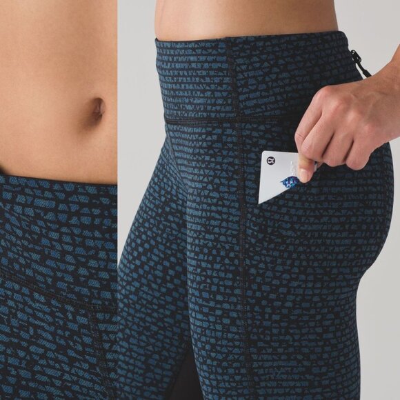 Lululemon - Pace Rival Crop Active Leggings W6ABPS | Size 6 | Teal Alberta - Picture 14 of 15